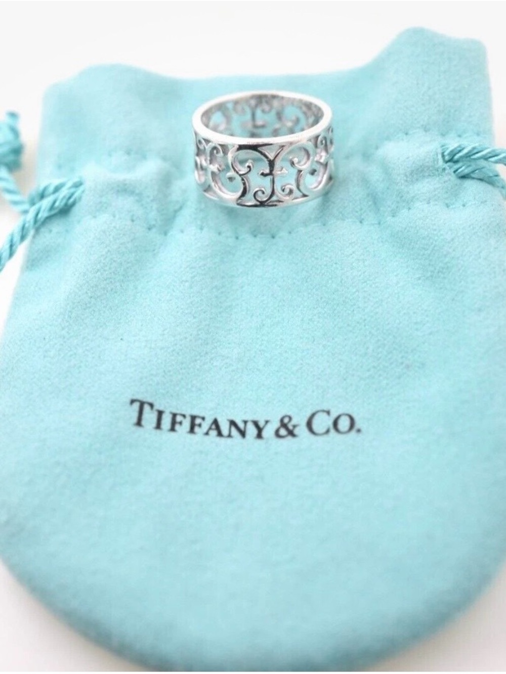 Authenticated Tiffany & Co Enchant Scroll Ring Rare Sterling Silver 925 Sz 6.25 - Picture 3 of 10